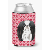 "Caroline's Treasures Japanese Chin Hearts Can or Bottle Hugger, Multicolor"