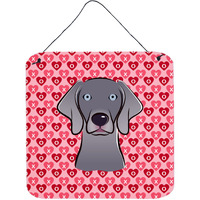 "Caroline's Treasures Weimaraner Hearts Metal Print, 6 H x 6 W, Multicolor"