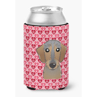 "Caroline's Treasures Wirehaired Dachshund Hearts Can or Bottle Hugger, Multicolor"