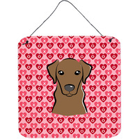 "Caroline's Treasures Chocolate Labrador Hearts Metal Print, 6 H x 6 W, Multicolor"