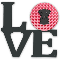 "Caroline's Treasures Black Labrador Metal Artwork Love wall-decor, Multicolor"