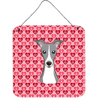 "Caroline's Treasures Italian Greyhound Hearts Metal Print, 6 H x 6 W, Multicolor"