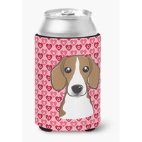 "Caroline's Treasures Beagle Hearts Can or Bottle Hugger, Multicolor"