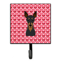 "Caroline's Treasures Min Pin Hearts Wall Hook, Small, Multicolor"