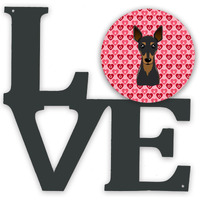 "Caroline's Treasures Min Pin Metal Artwork Love wall-decor, Multicolor"