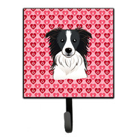 "Caroline's Treasures Border Collie Hearts Wall Hook, Small, Multicolor"