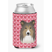 "Caroline's Treasures Sheltie Hearts Can or Bottle Hugger, Multicolor"