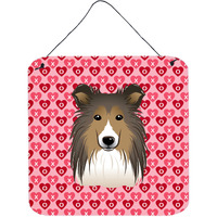 "Caroline's Treasures Sheltie Hearts Metal Print, 6 H x 6 W, Multicolor"