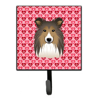 "Caroline's Treasures Sheltie Hearts Wall Hook, Small, Multicolor"