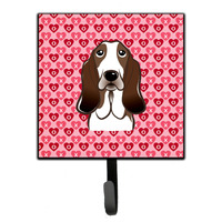 "Caroline's Treasures Basset Hound Hearts Wall Hook, Small, Multicolor"