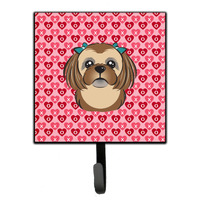 "Caroline's Treasures Chocolate Brown Shih Tzu Hearts Wall Hook, Small, Multicolor"