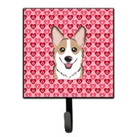 "Caroline's Treasures Sable Corgi Hearts Wall Hook, Small, Multicolor"