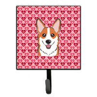 "Caroline's Treasures Red Corgi Hearts Wall Hook, Small, Multicolor"