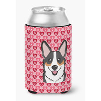 "Caroline's Treasures Tricolor Corgi Hearts Can or Bottle Hugger, Multicolor"