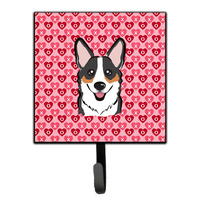 "Caroline's Treasures Tricolor Corgi Hearts Wall Hook, Small, Multicolor"
