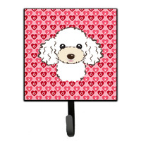 "Caroline's Treasures White Poodle Hearts Wall Hook, Small, Multicolor"