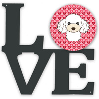 "Caroline's Treasures White Poodle Metal Artwork Love wall-decor, Multicolor"
