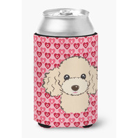 "Caroline's Treasures Buff Poodle Hearts Can or Bottle Hugger, Multicolor"