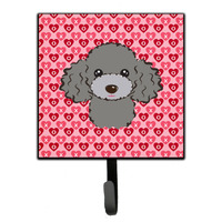 "Caroline's Treasures Silver Gray Poodle Hearts Wall Hook, Small, Multicolor"