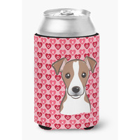 "Caroline's Treasures BB5330CC Jack Russell Terrier Hearts Can or Bottle Hugger, Multicolor"