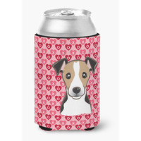 "Caroline's Treasures BB5331CC Jack Russell Terrier Hearts Can or Bottle Hugger, Multicolor"