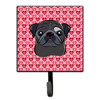 "Caroline's Treasures Black Pug Hearts Wall Hook, Small, Multicolor"