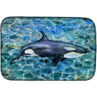 "Caroline's Treasures Killer Whale Orca Dish Drying Mat, 14"" x 21"", Multicolor"
