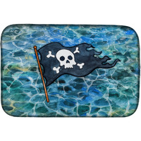 "Caroline's Treasures Pirate Flag Dish Drying Mat, 14 x 21, Multicolor"