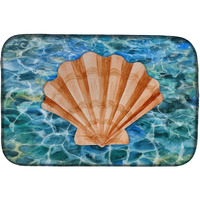 "Caroline's Treasures Scallop Shell And Water Dish Drying Mat, 14"" x 21"", Multicolor"