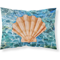 "Caroline's Treasures Scallop Shell and Water Pillowcase, Standard, Multicolor"