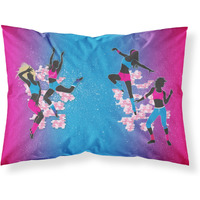 "Caroline's Treasures Hip Hop in Pink Blue Printed, Polyester, 250 Thread count, Envelope closure Pillowcase, Standard, Multicolor"