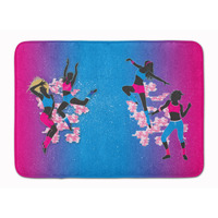"Caroline's Treasures Hip Hop in Pink Blue Floor Mat, 19 H x 27 W, Multicolor"
