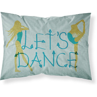 "Caroline's Treasures Let's Dance Linen Teal Printed, Polyester, 250 Thread count, Envelope closure Pillowcase, Standard, Multicolor"