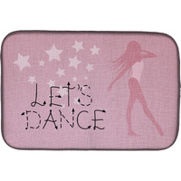 "Caroline's Treasures Let's Dance Linen Pink Dish Drying Mat, 14 x 21, Multicolor"