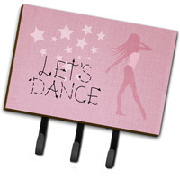 "Caroline's Treasures Let's Dance Linen Pink Wall Hook, Triple"