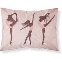 "Caroline's Treasures Dancers Linen Pink Printed, Polyester, 250 Thread count, Envelope closure Pillowcase, Standard, Multicolor"