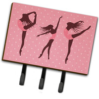 "Caroline's Treasures Dancers Linen Pink Polkadots Wall Hook, Triple"
