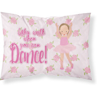 "Caroline's Treasures Ballet Brown Short Hair Printed, Polyester, 250 Thread count, Envelope closure Pillowcase, Standard, Multicolor"