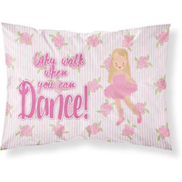 "Caroline's Treasures Ballet Long Blonde Hair Printed, Polyester, 250 Thread count, Envelope closure Pillowcase, Standard, Multicolor"