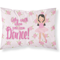 "Caroline's Treasures Ballet Long Dark Hair Printed, Polyester, 250 Thread count, Envelope closure Pillowcase, Standard, Multicolor"