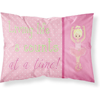 "Caroline's Treasures Ballet in 8 Counts Blonde Printed, Polyester, 250 Thread count, Envelope closure Pillowcase, Standard, Multicolor"