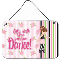 "Caroline's Treasures Ballet Dance Stripes Brunette Metal Print, 8 H x 12 W"