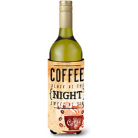 "Caroline's Treasures BB5405LITERK Black Coffee Sign Wine Bottle Beverage Insulator Hugger, 750ml, Multicolor"