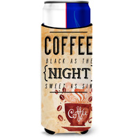 "Caroline's Treasures black Coffee Sign Michelob Ultra Hugger For Slim Cans, Multicolor"