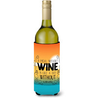 "Caroline's Treasures BB5407LITERK A Meal without Wine Sign Wine Bottle Beverage Insulator Hugger, 750ml, Multicolor"