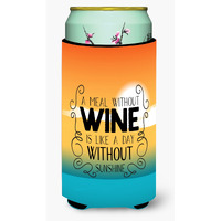 "Caroline's Treasures A Meal Without Wine Sign Tall Boy Beverage Insulator Hugger, Multicolor"