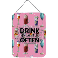"Caroline's Treasures Coctails Drink Often Sign Metal Print, 16 H x 12 W, Multicolor"