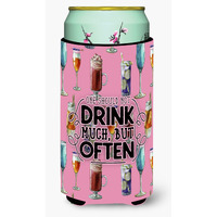"Caroline's Treasures Cocktails Drink Often Sign Tall Boy Beverage Insulator Hugger, Multicolor"