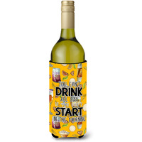 "Caroline's Treasures BB5411LITERK Start Drinking in the Morning Wine Bottle Beverage Insulator Hugger, 750ml, Multicolor"