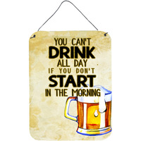 "Caroline's Treasures Start Drinking in the Morning Beer Metal Print, 16 H x 12 W, Multicolor"